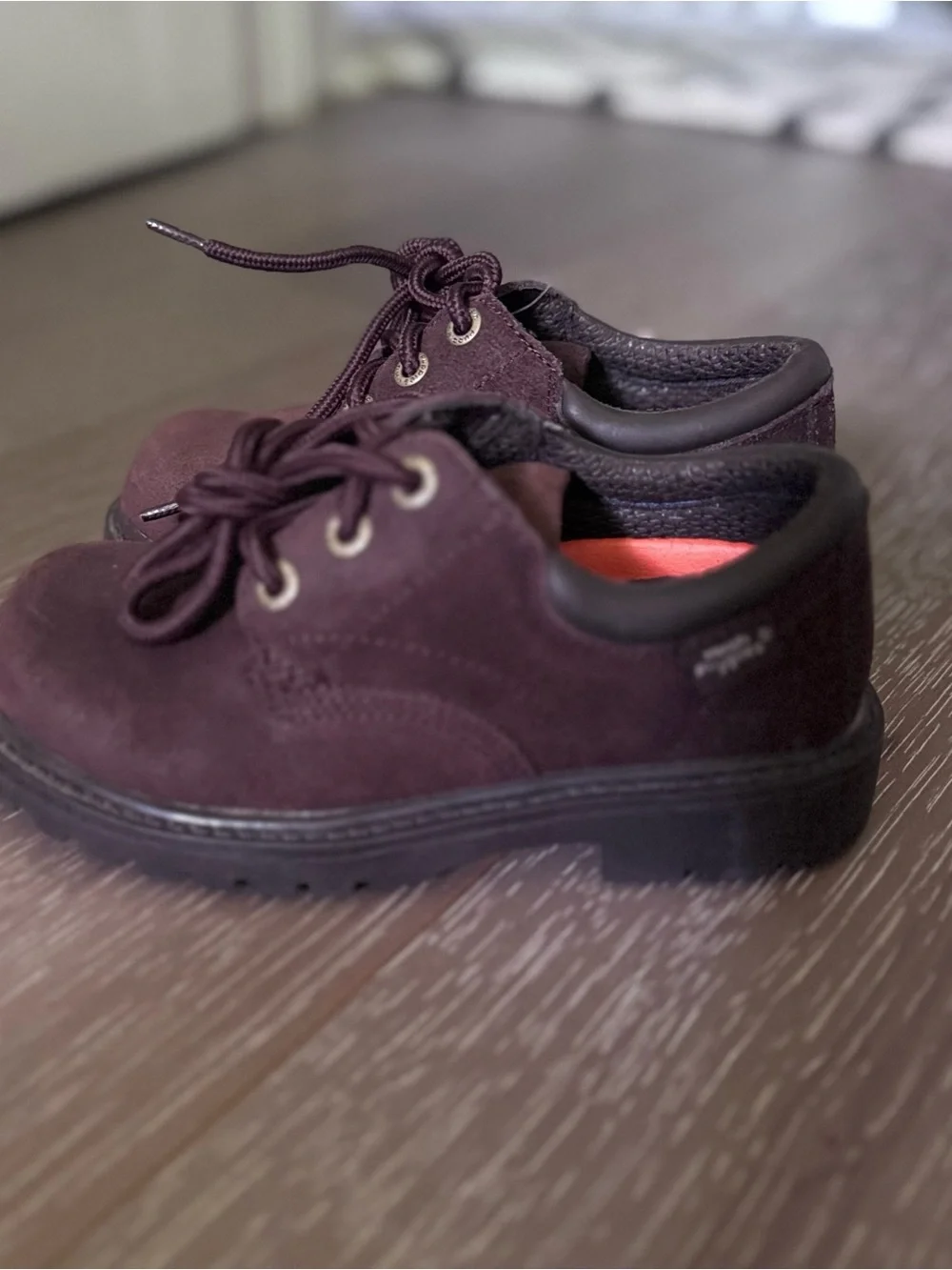 Hush Puppies Boys Brown Shoes Leather Lace Up School Uniform Non Marking Sz 11.5